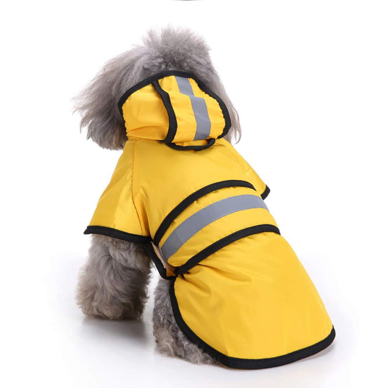 Lifeunion Dog Reflective Raincoat with Hood Harness Hole, Waterproof Slicker Poncho for Small Medium Dogs and Puppies Large Yellow - BeesActive Australia