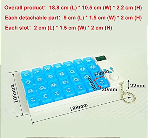 Cisixin 7 Day Weekly Digital Pill Timer Box -Pill Medicine Case Container with 4 Alarm Reminders - BeesActive Australia