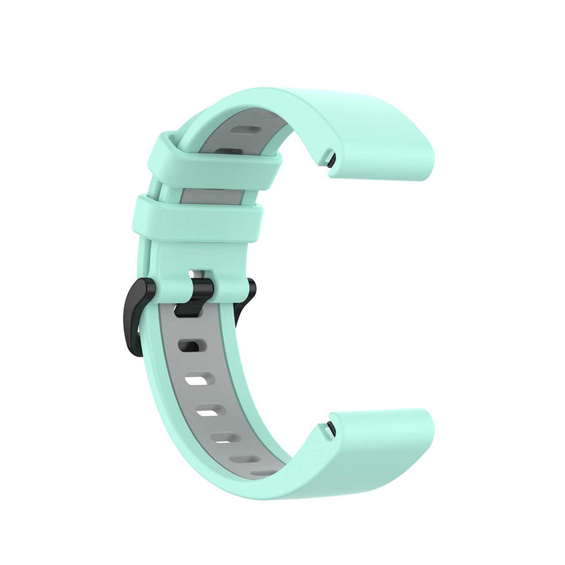 QGHXO Band for Garmin Fenix 6S, Soft Silicone Replacement Watch Band Strap for Garmin Fenix 6S/Fenix 6S Pro/Fenix 6S Sapphire/Fenix 5S/Fenix 5S Plus/D2 Delta S Smartwatch Teal&Grey - BeesActive Australia