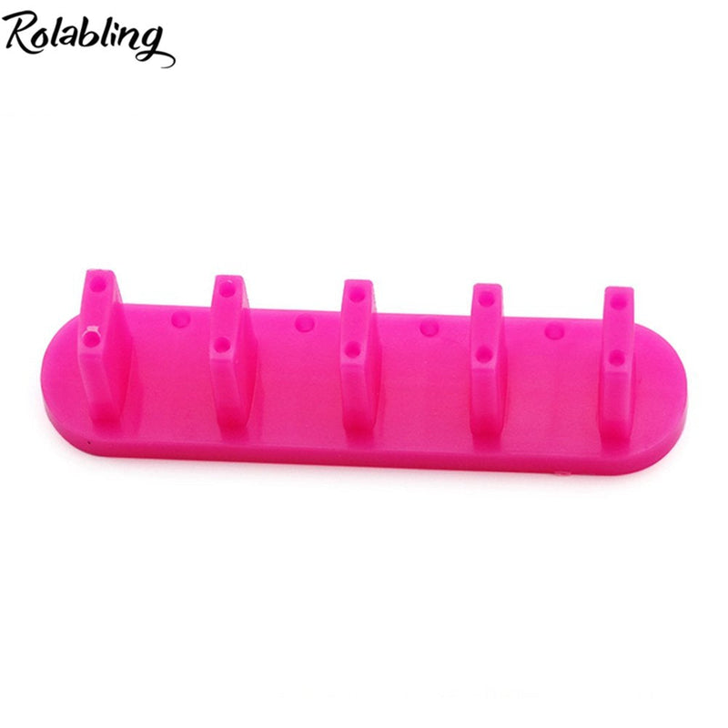 Rolabling 3pcs False Nail Art Tips Practice Display Stand Tool for Gel Nail Polish DIY Nail Training Tools (Rose) - BeesActive Australia