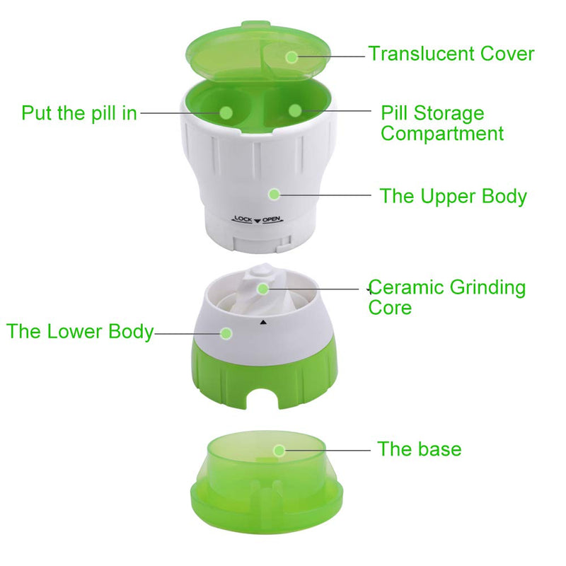 Opret Pill Crusher Grinder - Crushes Small or Large Pills Tablets Vitamins to Fine Powder - for Family Kids Pets - BeesActive Australia