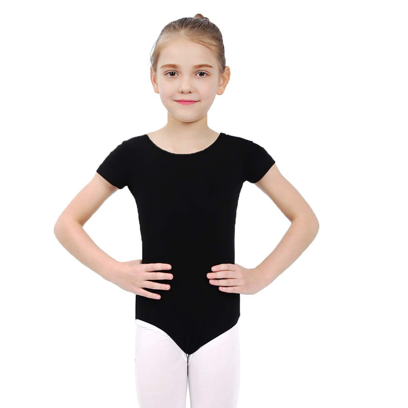 Ballet Leotard for Girls, Basic Dance Ballet Leotards Short Sleeve, Crisscross Straps Back Dance Tops for Girls/Toddlers Black 2-4 Years - BeesActive Australia