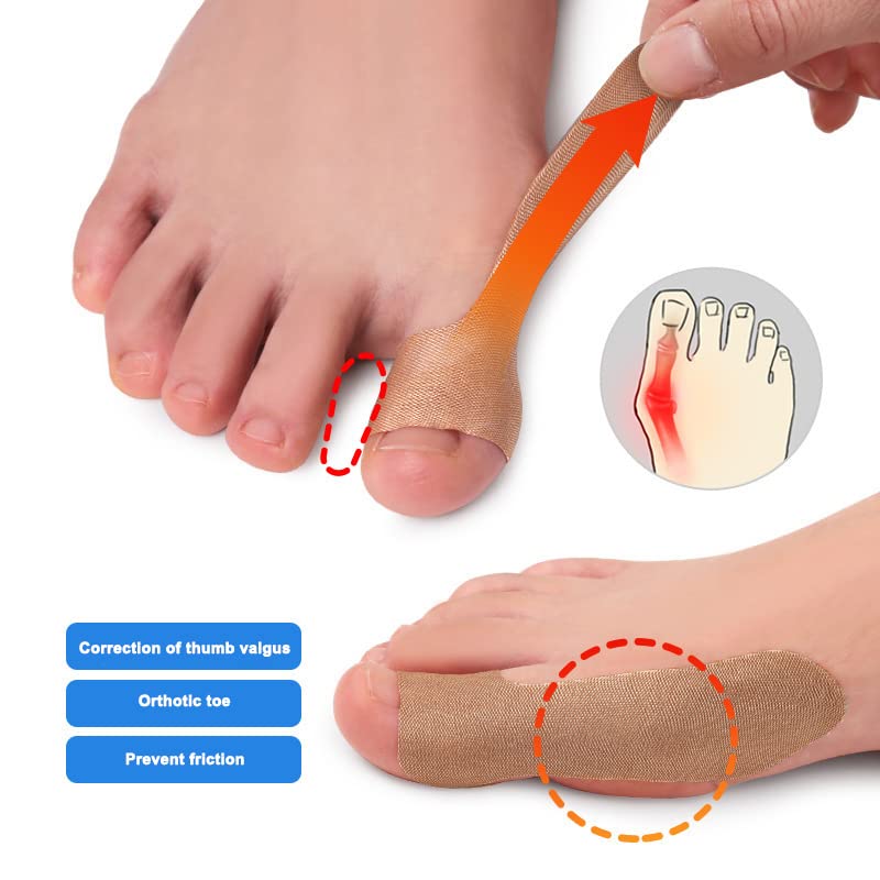 Big Toe Strap Thumb Protecting Tape, 20 PCS Self Adhesive Big Toe Brace Thumb Cover Stickers, Big Toe Straighteners, Elastic Pain Relieving Patch for Bunion, Joint Support, Arthritis, Sprains Strains - BeesActive Australia