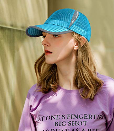ELLEWIN Unisex Breathable Full Mesh Baseball Cap Quick Dry Running hat Lightweight Cooling Water Sports Hat Lake Blue-m/L - BeesActive Australia