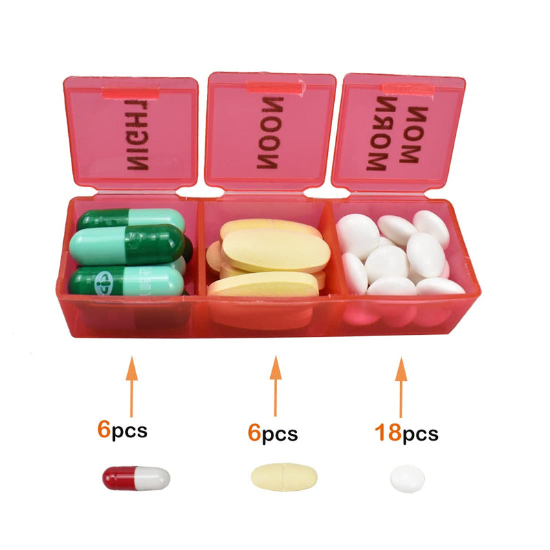 Pill Box Organiser 7 Day Weekly 3 Times a Day Travel Case Medication Dispenser Reminder for Medication, Supplements, Vitamins and Cod Liver Oil - BeesActive Australia