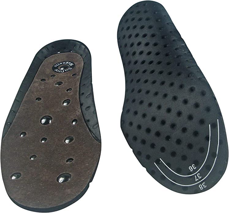 Sufoot Magnetic More Insoles Genuine Leather Acupressure Effect Reflexology Arch Support Insoles for Men Women- Suitable for Plantar Fasciitis Treatment (L: UK8-10 / EU42-44 / US9-11 M) L: UK8-10 / EU42-44 / US9-11 M - BeesActive Australia