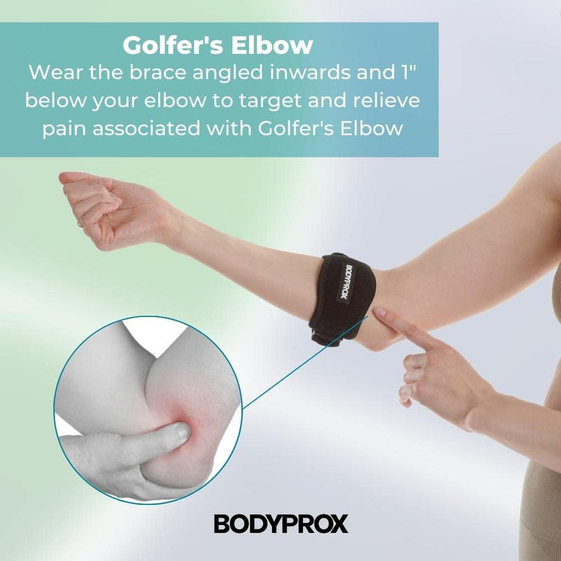 Bodyprox Elbow Brace 2 Pack for Tennis & Golfer's Elbow Pain Relief - BeesActive Australia