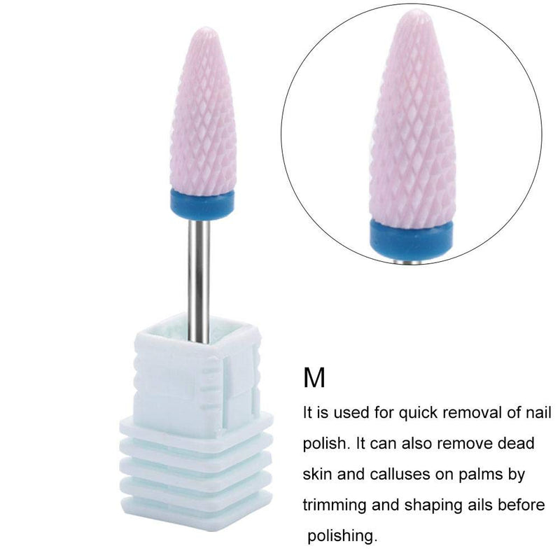 Ceramic Nail Drill Bits - Professional Manicure Pedicure Nail Art Tool,Less Dust Acrylic Nail File Drill Bit for Nail Polishing - Best Ceramic Cylinder Shape Grinding Head(22ST) 22ST - BeesActive Australia