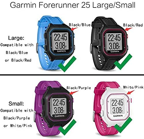 Band for Garmin Forerunner 25, Soft Silicone Replacement Watch Band Strap for Garmin Forerunner 25 L-BK Large - BeesActive Australia