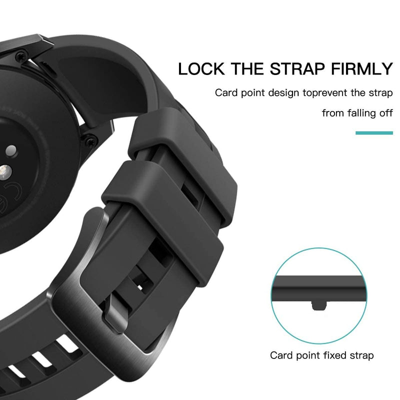 Fastener Ring Compatible for Garmin Vivoactive 3/Venu/Forerunner 645 245/Vivomove,Vivomove HR,Vivomove 3/Fenix 6S Fenix 5S Bands(Pack of 6) Silicone Connector Security Loop for Galaxy Watch Active 2 6-Black - BeesActive Australia