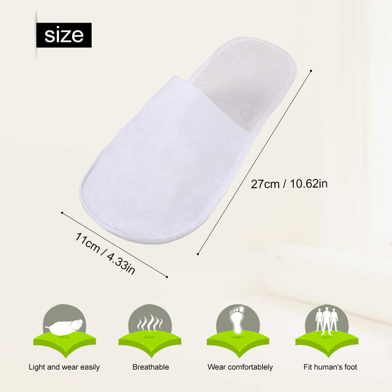 Fdit 10 Pairs/Lot Disposable Guest Slippers Travel Hotel Slippers SPA Slipper Shoes Comfortable White - BeesActive Australia