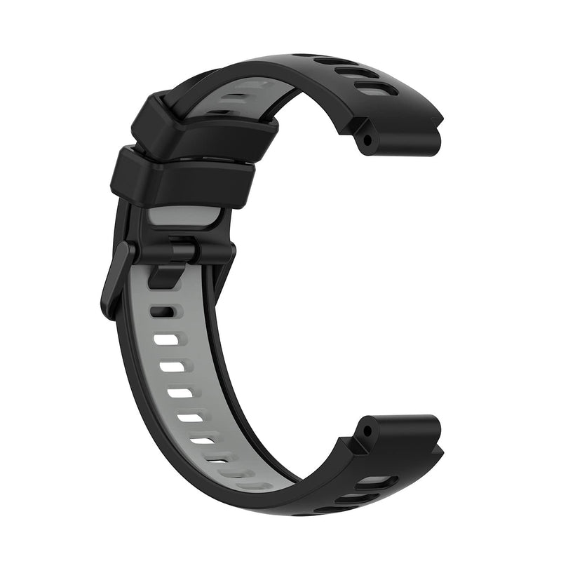 HUABAO Watch Strap Compatible with Garmin Forerunner 220,Adjustable Silicone Sports Strap Replacement Band for Garmin Forerunner 220 / 735XT / 620/630 / 235/230 Smart Watch (Black Gray) Black gray - BeesActive Australia