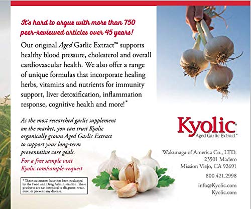 Kyolic Aged Garlic Extract Omega-3, Cholesterol and Circulation, 180 soft gels 180 Count (Pack of 1) - BeesActive Australia
