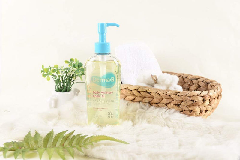 Derma B Daily Moisture Body Oil for Dry Skin 99% Natural Origin, Argan Oil & Sweet Almond Oil, 6.78 Fl Oz, 200ml - BeesActive Australia