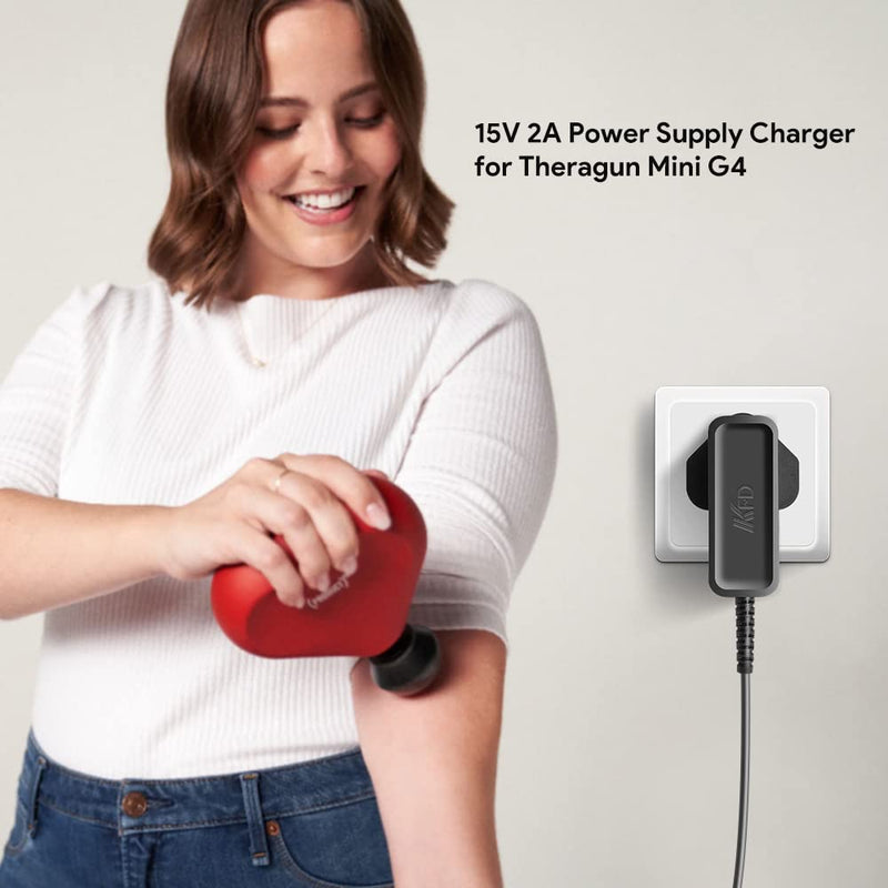 KFD UK Plug 15V Power Adapter Replacement Theragun Charger for Thergun Mini G4 Theragun Prime Charger 4th Generation Portable Muscle Massage Gun Electric Massagers Battery Charger Cable - BeesActive Australia