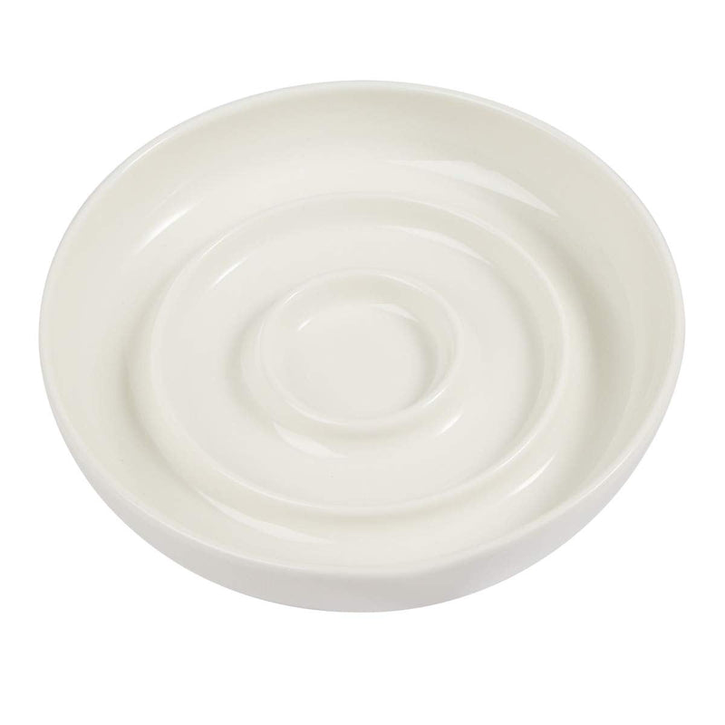 SLSON Cat Slow Feeder Bowl,Ceramic Slow Feed Cat Bowls Heavy and Shallow Wisker Stress-Free Pets Dish for Kittens Small Pets Wet Food,White - BeesActive Australia