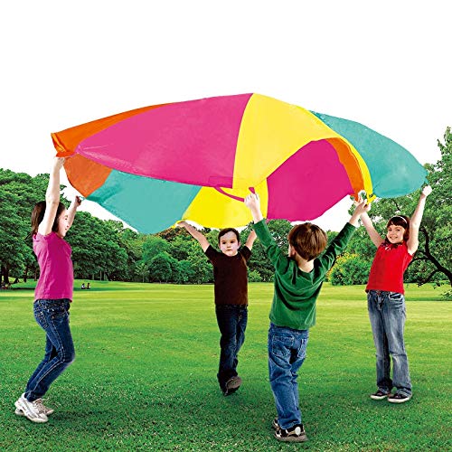 [AUSTRALIA] - SupinefoxUS 6ft Play Parachute with 8 Handles Multicolored Parachute for Kids, Kids Play Parachute for Indoor Outdoor Games Exercise Toy 