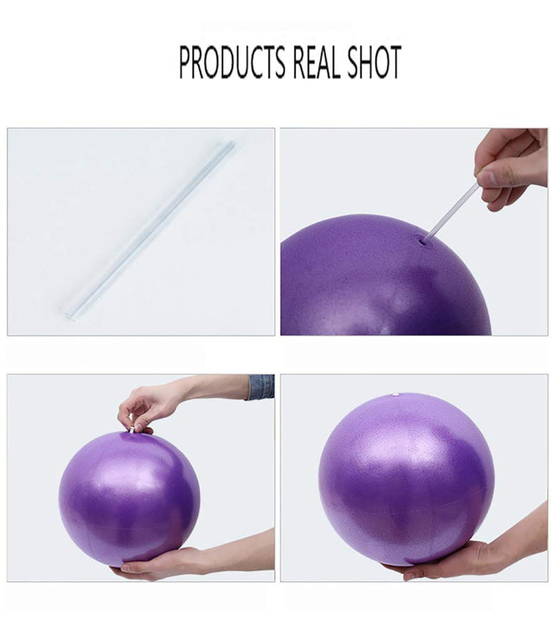 9 Inch Exercise Pilates Mini Yoga Balls Barre Small Bender for Home Stability Squishy Training Physical Therapy Improves Balance with Inflatable Straw Gray 9 Inch - BeesActive Australia