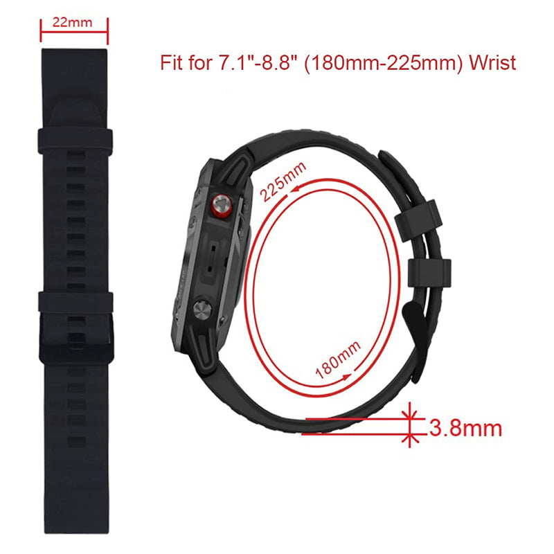 AISPORTS Compatible for Garmin Fenix 5 Plus Band Silicone, 22mm Quick Fit Watch Band Wristband Replacement Band for Garmin Fenix 7/6/6 Pro/5/5 Plus/Forerunner 935/945/Epix Gen 2/Instinct 2/Quatix 5/6 Dark Blue - BeesActive Australia