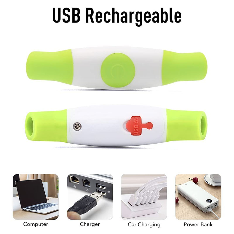 Vizbrite LED Dog Collar, USB Rechargeable Light Up Dog Collars, Glow Safety Basic Dog Collars for Night Walking, Waterproof Collar for Small Medium Large Dogs GREEN - BeesActive Australia