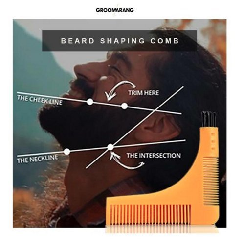 New Groomarang Beard Styling and Shaping Template Comb Tool Perfect Lines & Symmetry Shape Face Neck Line Fast And Easily. - BeesActive Australia