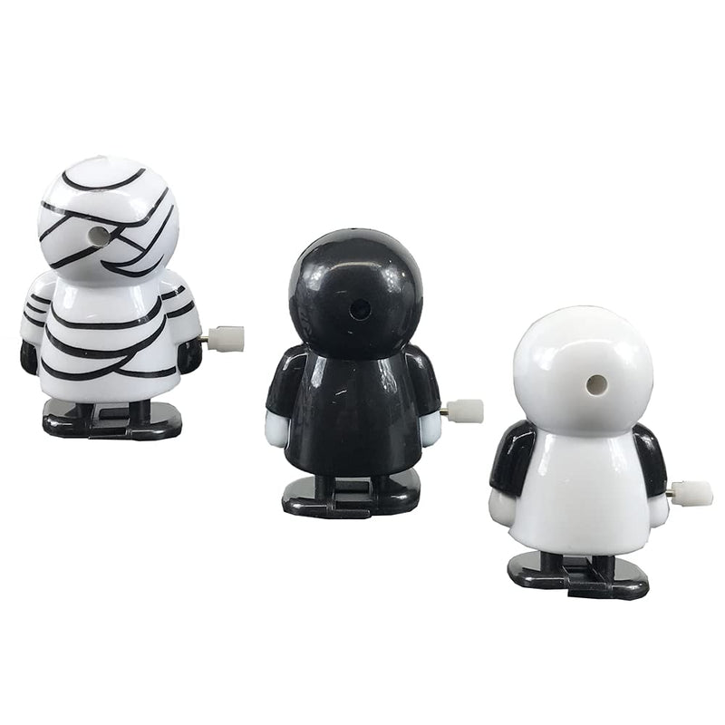 Wind-Up Walking Mummy & Skeleton Black and White Party Favor Toy 3 Pack - BeesActive Australia
