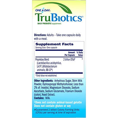 TruBiotics Daily Probiotic, 30 Capsules - Gluten Free, Soy Free Digestive + Immune Health Support Supplement for Men and Women - BeesActive Australia