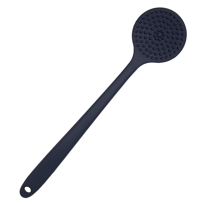 DNC Back Scrubber for Shower Soft Silicone Bath Body Brush with Long Handle, BPA-Free, Hypoallergenic (Black) Black - BeesActive Australia