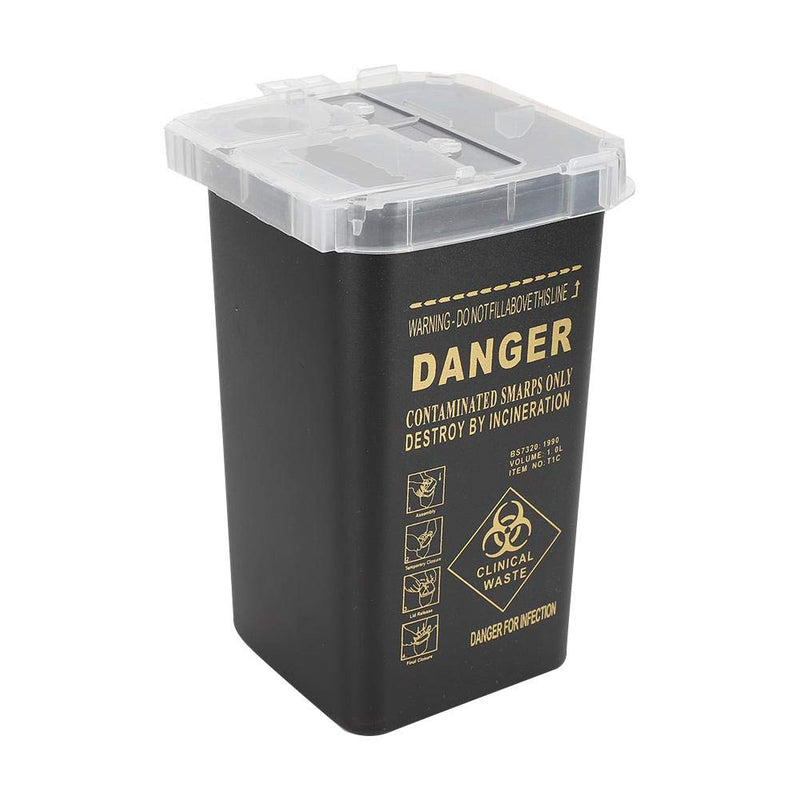 Disposable Sharps Container for Razor Blades, Medical Waste, Needles and Syringes, 1 Liter(Black) - BeesActive Australia