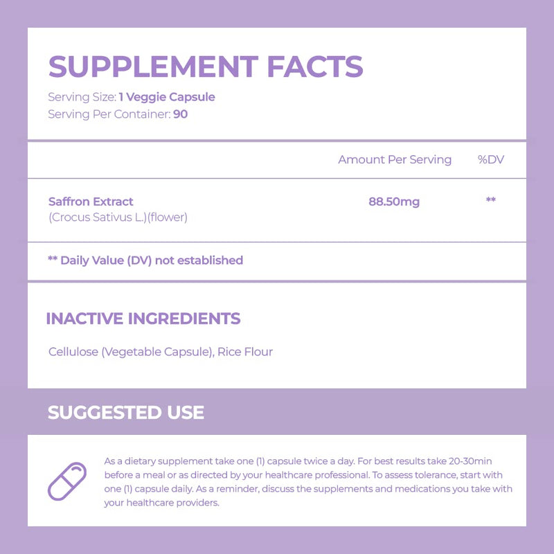 ACEWORKZ 100% Pure Saffron Extract - Appetite Suppressant for Weight Loss - Metabolism Booster - Diet Pills for Women & Men (90 Capsules) - BeesActive Australia