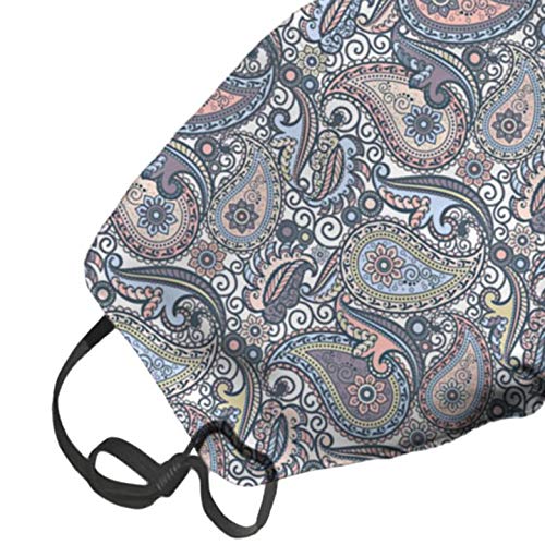 Fashion Facial Decorative Washable Reusable Windproof Shield For Men Women Unisex Cute Pastel Blue Mauve Blush Coral Pink Paisley - BeesActive Australia