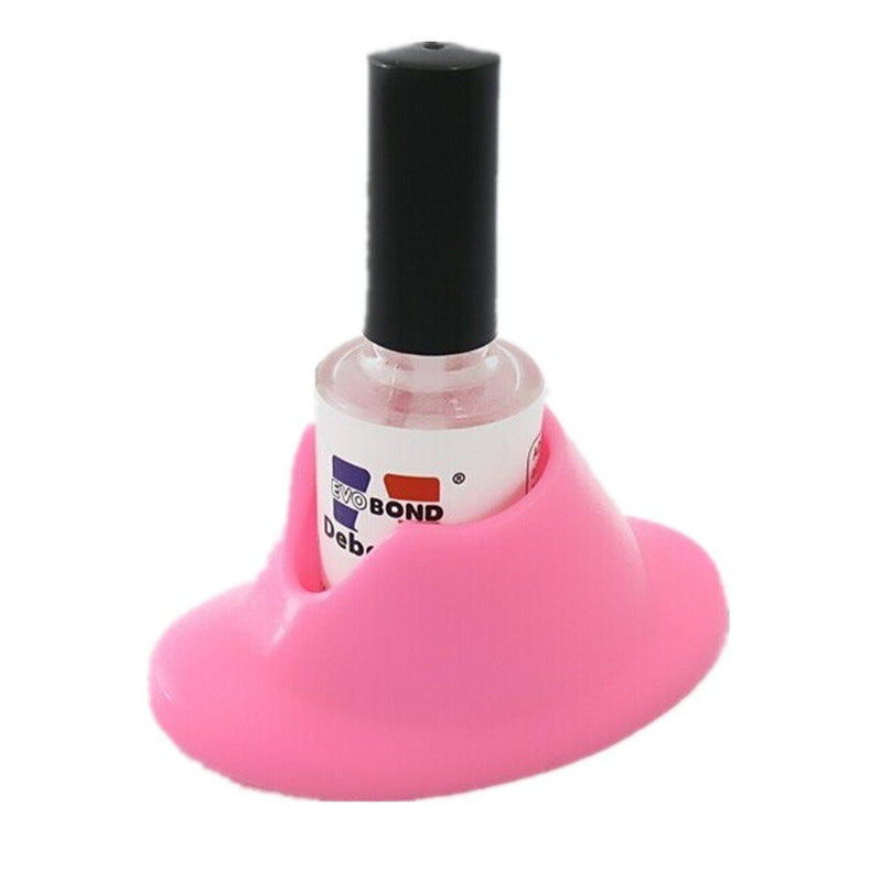 yueton 4pcs White and Pink Soft Rubber Nail Polish Bottle Holder Nail Art Manicure Tools - BeesActive Australia