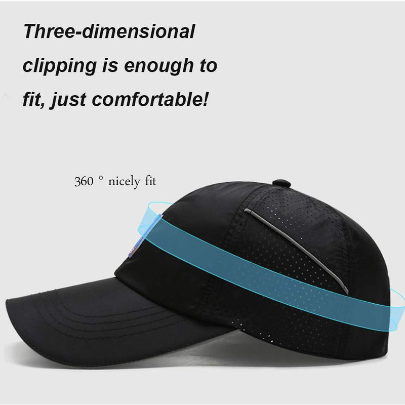 Croogo Quick Dry Sports Hat UPF 50+ Baseball Cap Embroidered Lightweight Outdoor UV Protection Sun Hats for Men Women Cp18-n-light Gray - BeesActive Australia