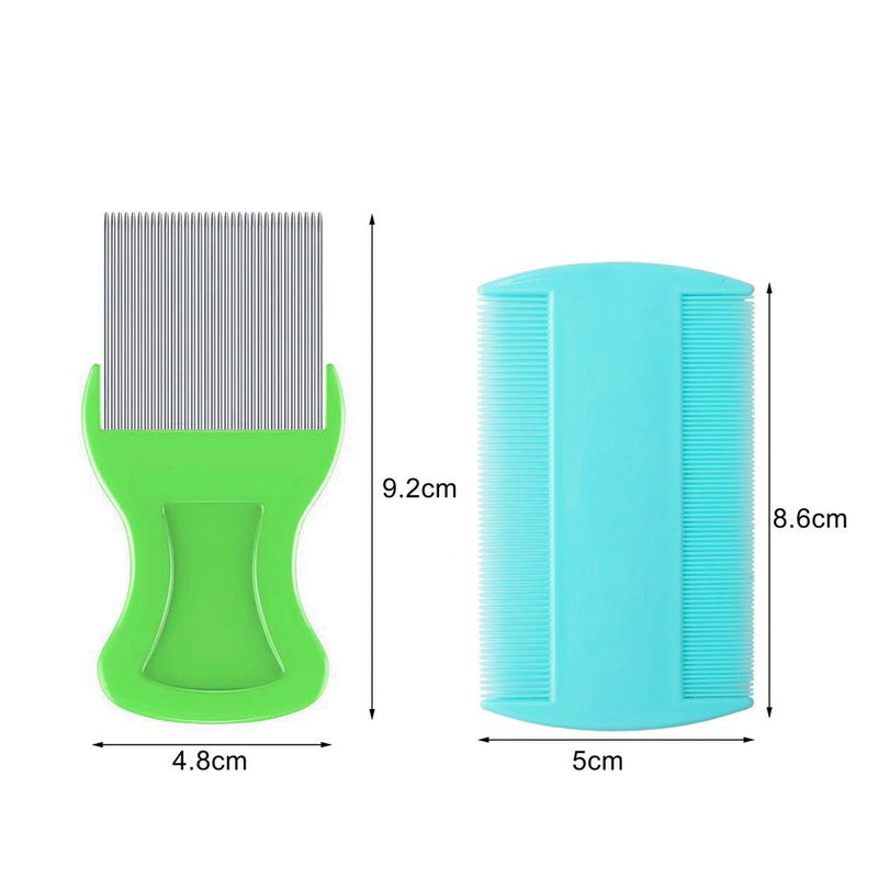 nuoshen 6 Pcs Lice Comb, Double Sided Plastic Hair Comb Metal Teeth Nit Combs Head Lice Treatment for Adults, Kids, Dogs, Cats Size A (Pack of 1) - BeesActive Australia