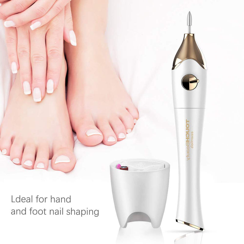 TOUCHBeauty Electric Nail File 5in1 Professional Manicure Pedicure Kit with Stand, Nail Buffer Drill Polisher for Natural Fingernails Toenails 5 Bits Golden TB-1335 1335 Golden - BeesActive Australia