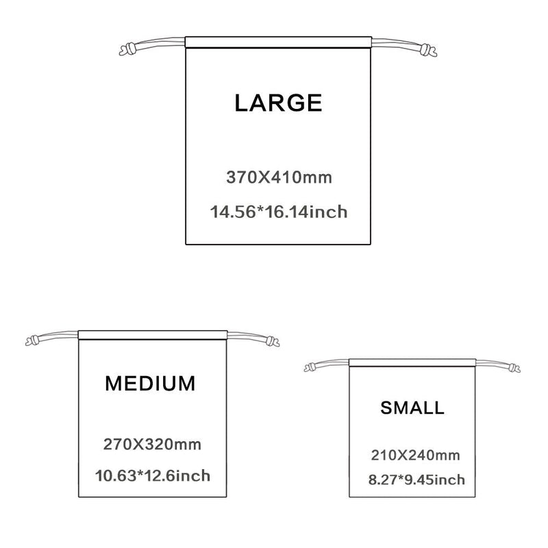 BINGONE Set of 5 Waterproof Drawstring Bag PE Plastic Folding Sport Home Travel Storage Use - BeesActive Australia