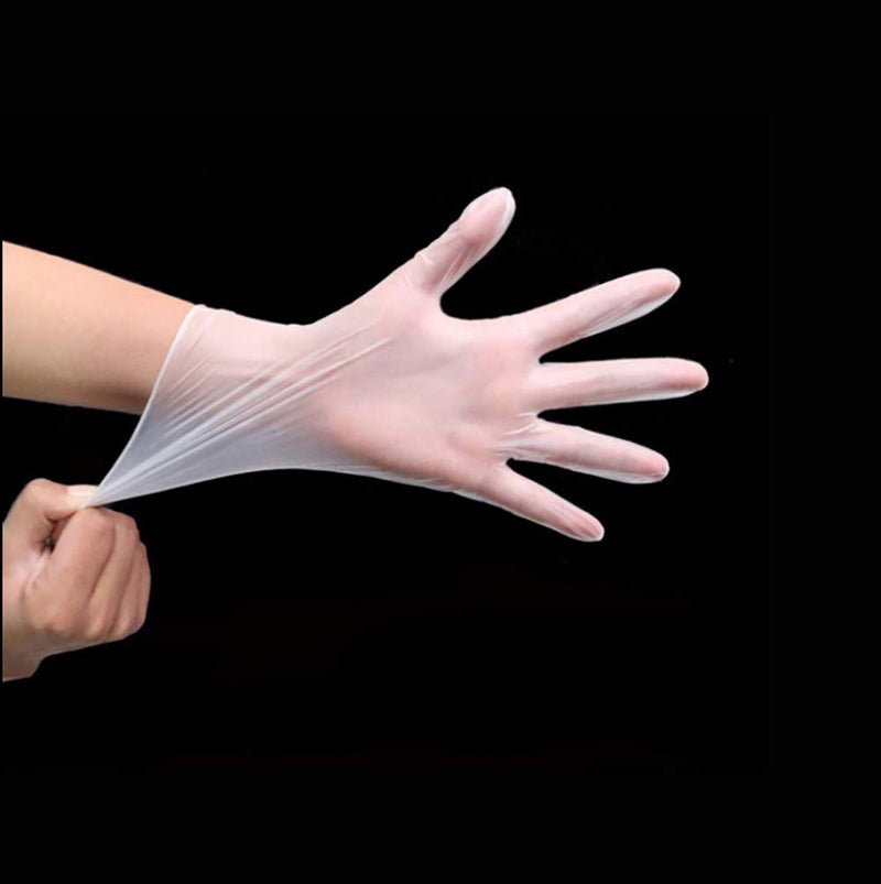 100PCS Disposable Clear Vinyl Gloves, High Density Vinyl Protective Gloves for Cleaning, Food Service, Work, Powder Free, Latex Free (Small) - BeesActive Australia