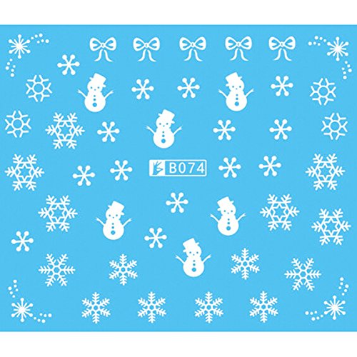 Frcolor 5pcs Nail Art Stickers Christmas Snow Nail Art Stickers Decals Decoration Snowflake Design - BeesActive Australia
