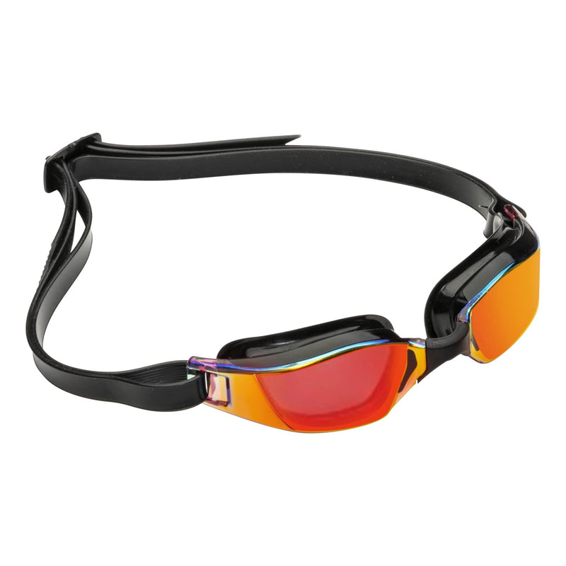 Aqua Sphere XCEED Adult Swim Goggles - Curved Lens Technology, Adjustable Nose Bridge -| Unisex Adult, Red Titanium-Mirrored Lens, Black/Black Frame, One Size (EP3030101LMR) - BeesActive Australia