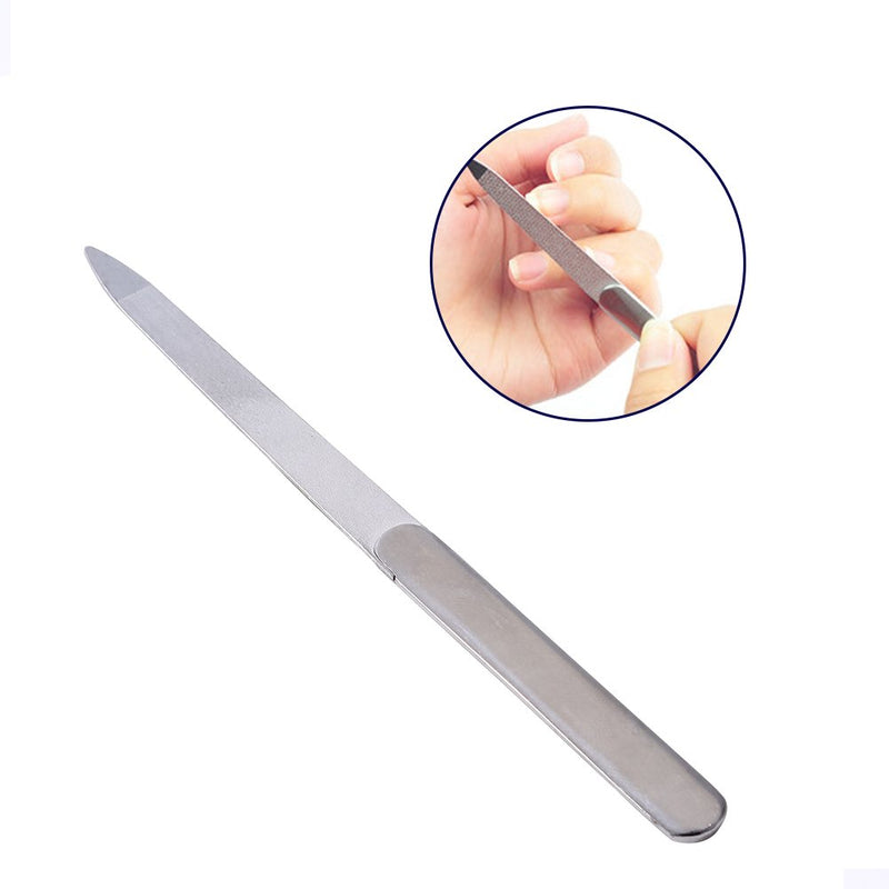 Nail File, Professional Nail File Double Sided Manicure Pedicure Grinding Rubbing Tool Stainless Steel - BeesActive Australia