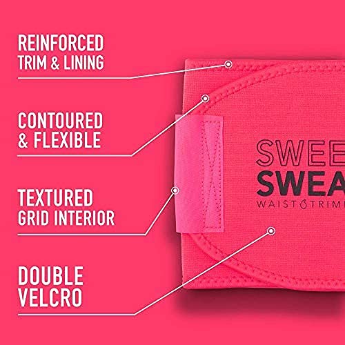 Sweet Sweat Waist Trimmer 'Neon' Series | Premium Waist Trainer Band for Men & Women Medium Neon Pink - BeesActive Australia