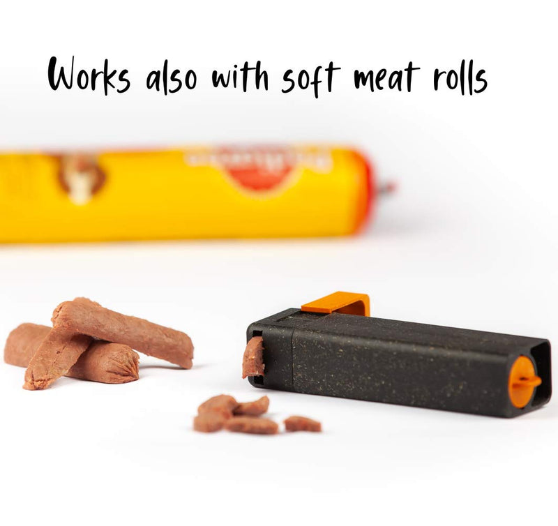 Train'N'Treat Dog Treat Dispenser, Combines a Subtle Clicking Sound with Offering a Treat (Max. diameter 3/4") in a Clean and Safe Way, Easy 1 Hand Operation, Slices Small Hot Dogs etc. into Treats - BeesActive Australia