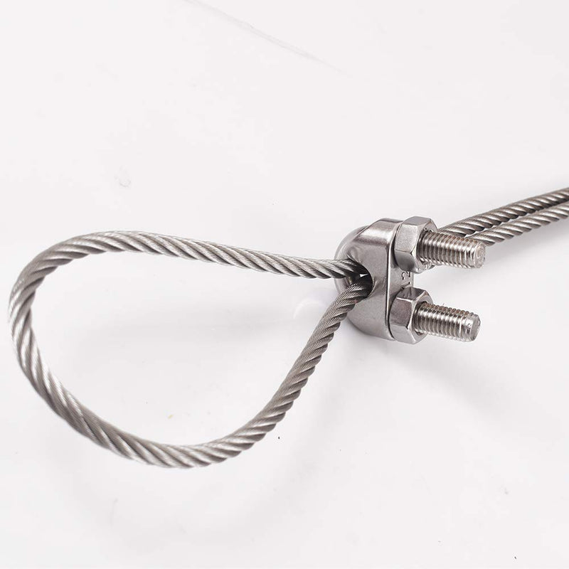 Cozihom 1/2 Inch M12 Wire Rope Cable Clip Clamp, 304 Stainless Steel, U Bolt Saddle Fastener, 4 Packs - BeesActive Australia