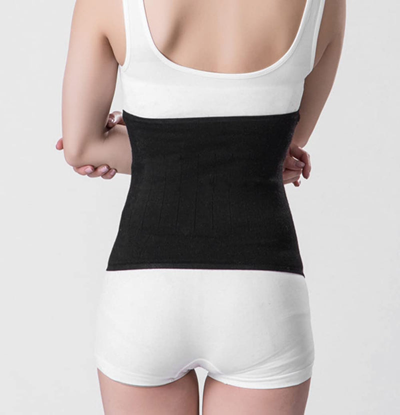 Thermal Lumbar Support Cashmere Knit Stomach Kidney Warmer Abdominal Binder Lower Back Belt Brace Waist Trimmer Band Elastic Back Stomach Kidney Protector Postpartum Belly Wrap Warming Kidney Recover L Black - BeesActive Australia