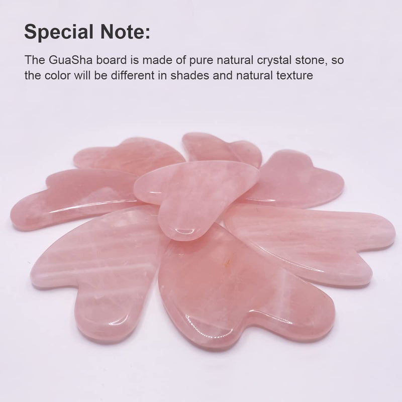Bounabay Rose Quartz Gua Sha Massage Tool with Gift Bag, Top Sheerness Natural Jade Massage Stone for Facial Body Skincare, SPA Acupuncture Therapy Trigger Point Treatment Caring Pink Heart Shape� - BeesActive Australia