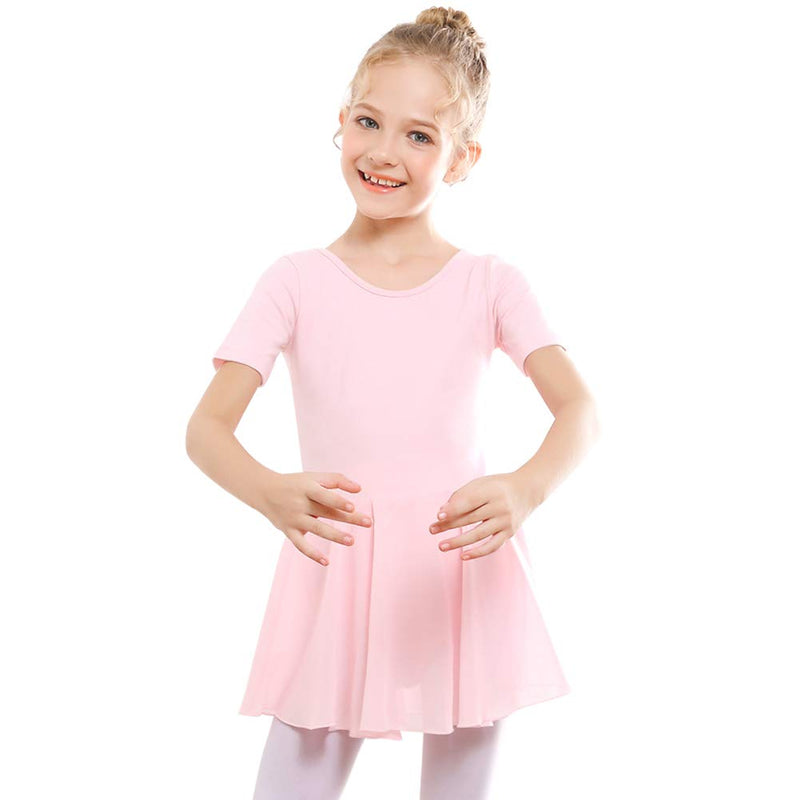 [AUSTRALIA] - STELLE Girls Ballet Short Sleeve Dress Leotard for Dance, Gymnastics and Ballet(Toddler/Little Girl/Big Girl) 4T Ballet Pink 