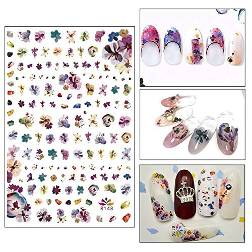 Yiicon 5 Sheets Natural Dry Flower Nail Art Decoration Lovely Flower Beauty Nail Stickers for 3D Nail Art Acrylic UV Gel Tips 3D Nail Art Dried Flowers Sticker - BeesActive Australia