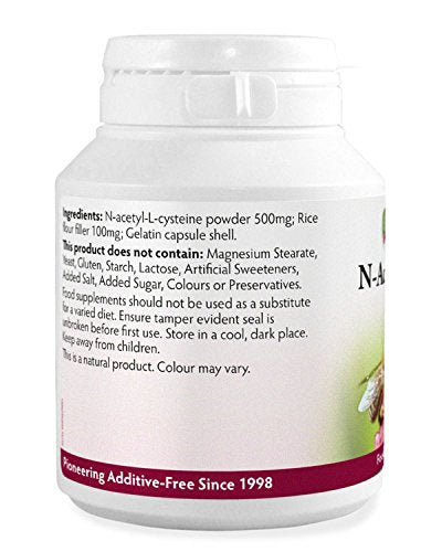 N-Acetyl-L-Cysteine (NAC) 500mg x 90 Capsules - Magnesium Stearate Free - BeesActive Australia