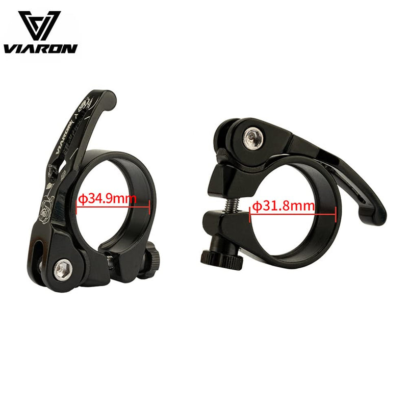 VIARON Bike Seat Post Clamp Aluminium Alloy Quick Release Bicycle Seat Clamp 31.8/34.9MM (Black, 31.8mm) Black - BeesActive Australia