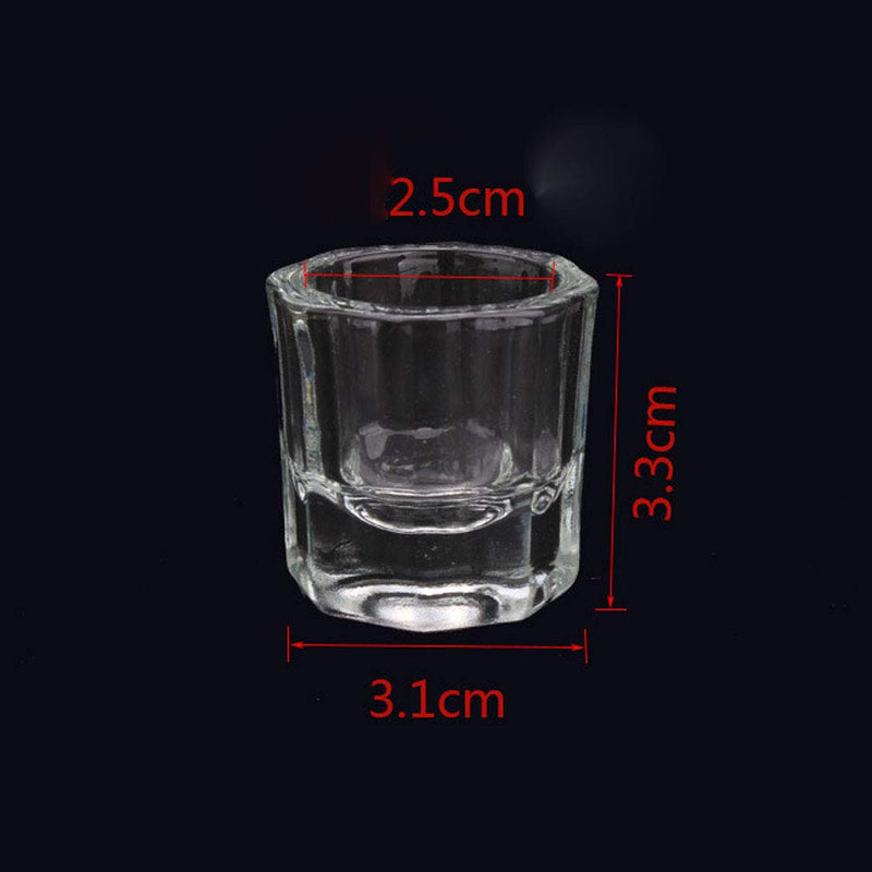 4 Pcs Mini Glass Crystal Cup Nail Art Acrylic Liquid Powder Dappen Dish Bowl Glassware Nail Art Tools - BeesActive Australia